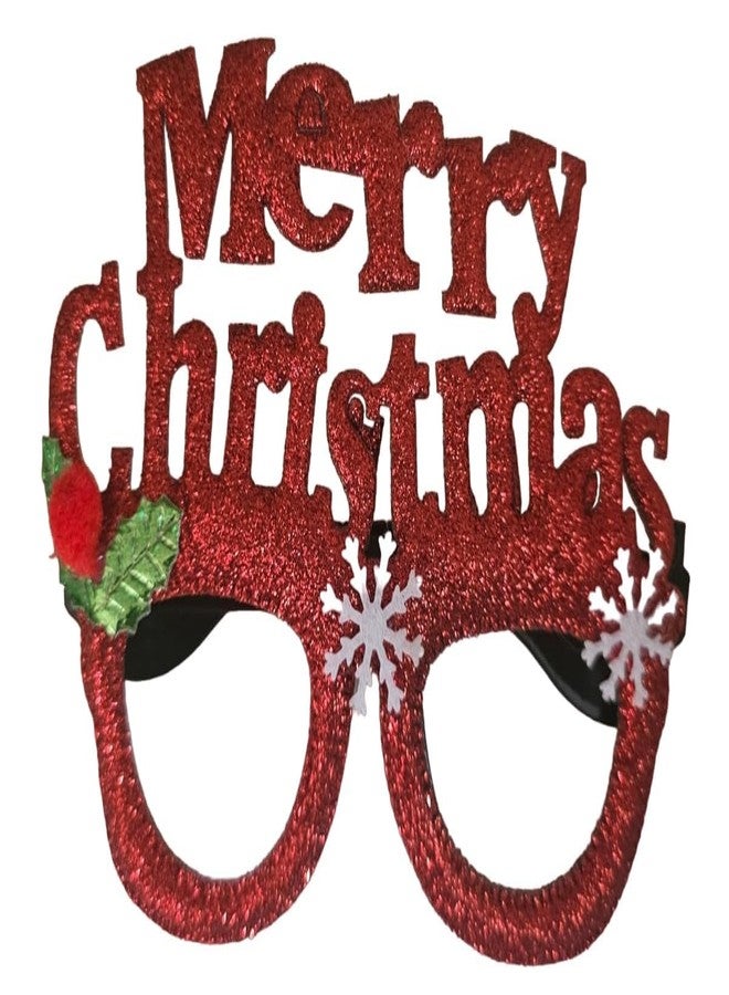 Partunay Santa Clause 1 Pcs Glitter Santa Claus Goggles Christmas Costume for Kids Adults Christmas Xmas Party Props Favor Christmas Gift For Kids (designe 4)